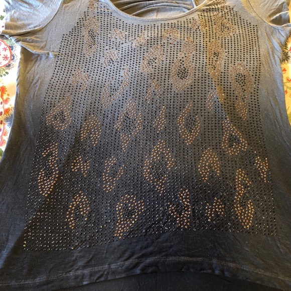 Sequin Ombré Cheetah Design Top w/Ruched Back - Picture 2 of 4